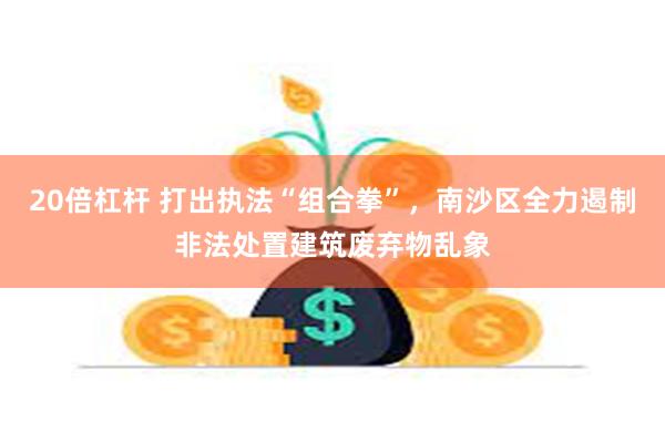 20倍杠杆 打出执法“组合拳”，南沙区全力遏制非法处置建筑废弃物乱象