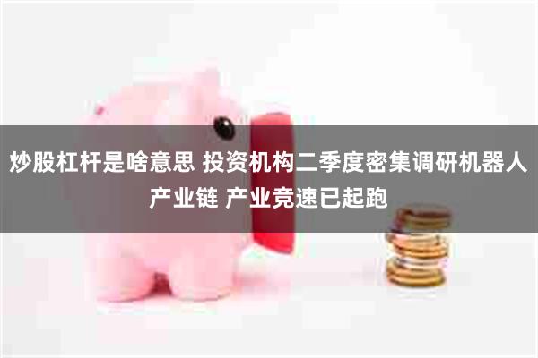 炒股杠杆是啥意思 投资机构二季度密集调研机器人产业链 产业竞速已起跑